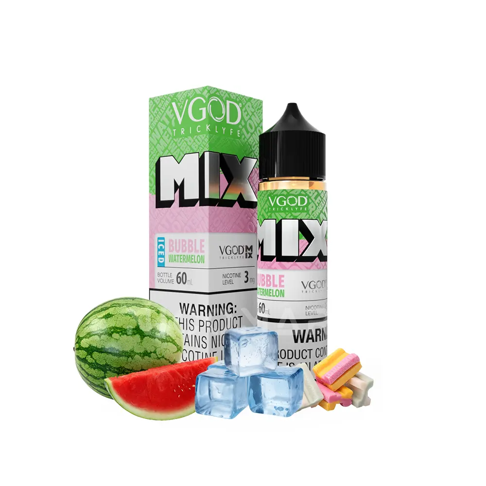 vgod-freebase-e-liquid-mix-iced-bubble-watermelon جویس هندوانه آدامس یخ ویگاد