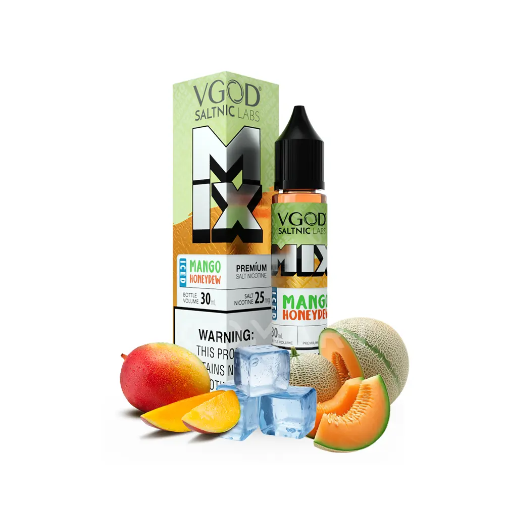vgod-mix-iced-mango-honeydew-saltnic سالت انبه طالبی یخ ویگاد
