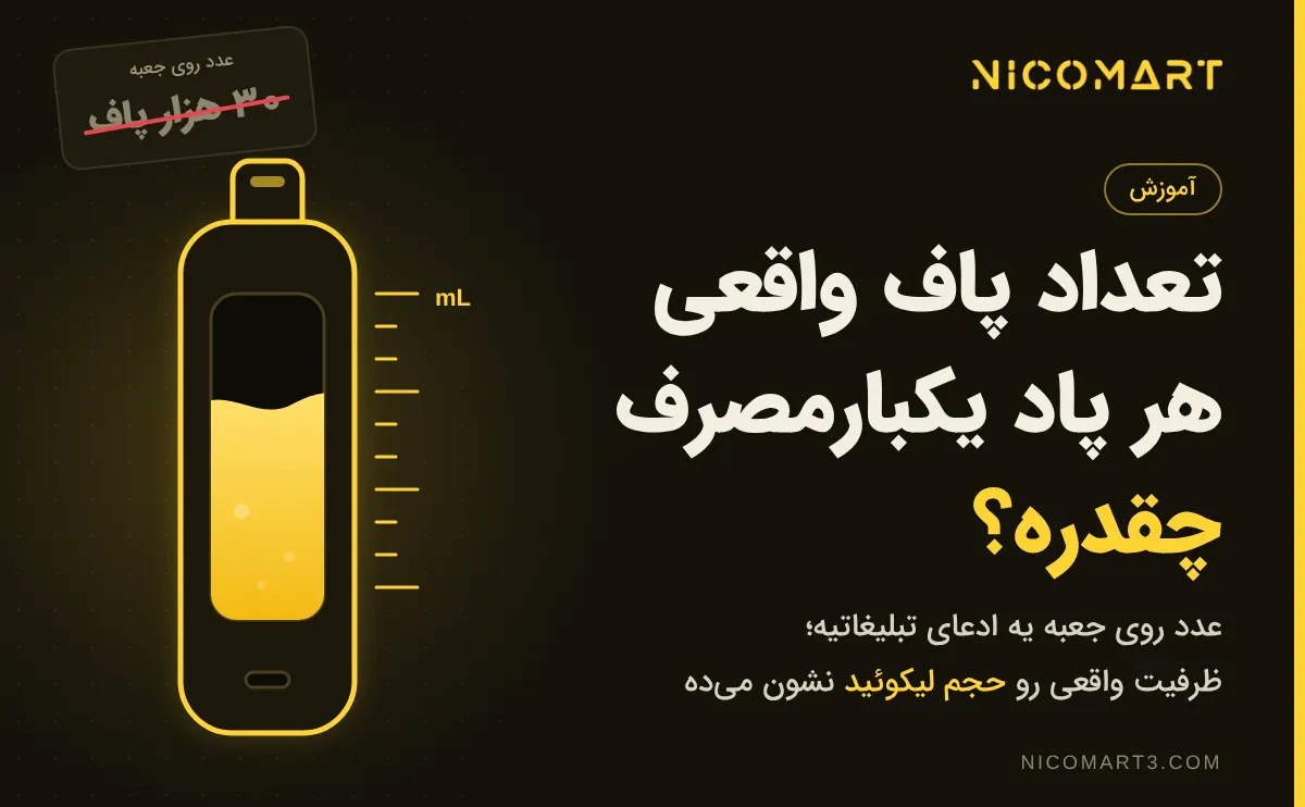 تعداد پاف واقعی هر پاد یکبارمصرف چقدره؟ مقایسه با حجم لیکوئید